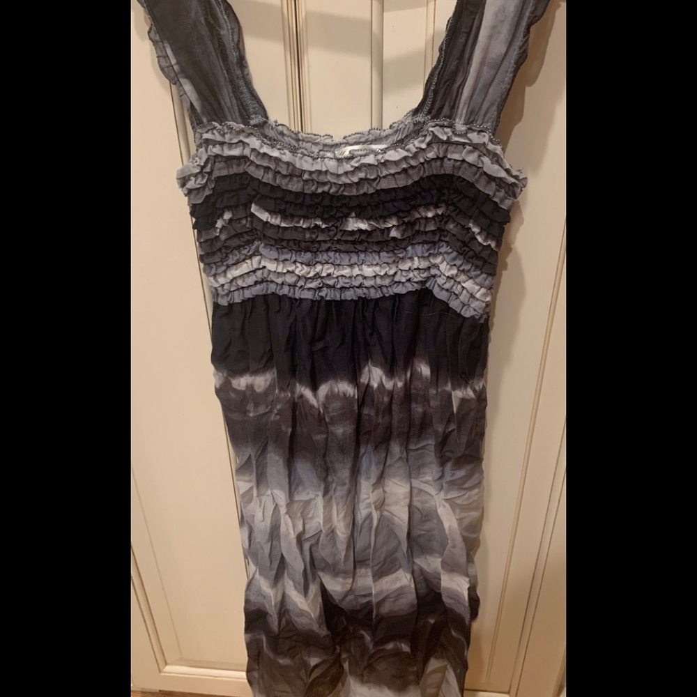 Max Studio Specialty products black and grey tie dyed scrunch dress size small
